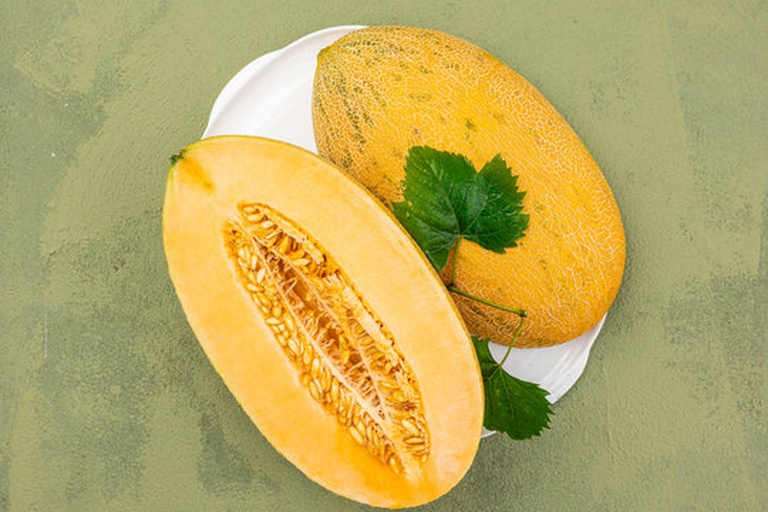 哈密瓜切片特写