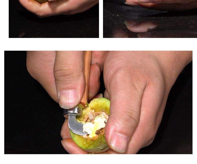 青皮核桃去皮过程