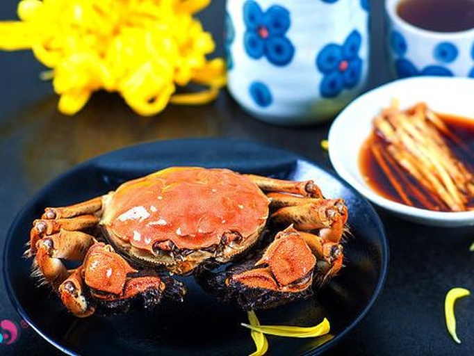 大闸蟹蘸料搭配特写