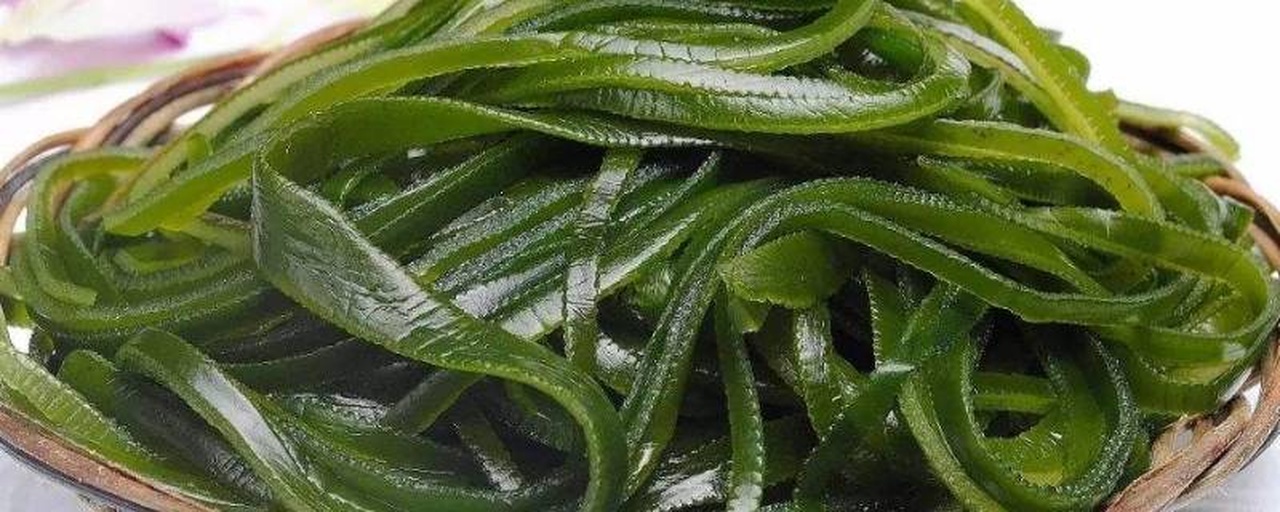 左图为凉拌泡发海带丝,色泽油润呈深绿色,搭配蒜末红椒;右图为海带排骨汤,汤色清亮,海带舒展呈褐绿色,无碎屑或浑浊物 泡发海带用于凉拌与炖汤的成品展示