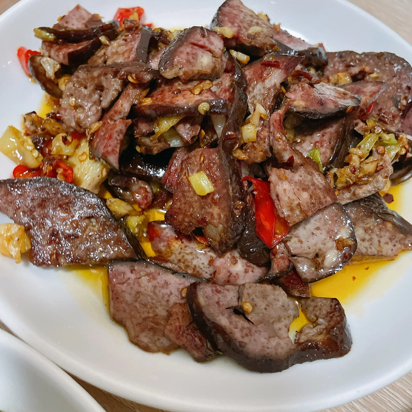 清炒黄瓜猪肝成品图