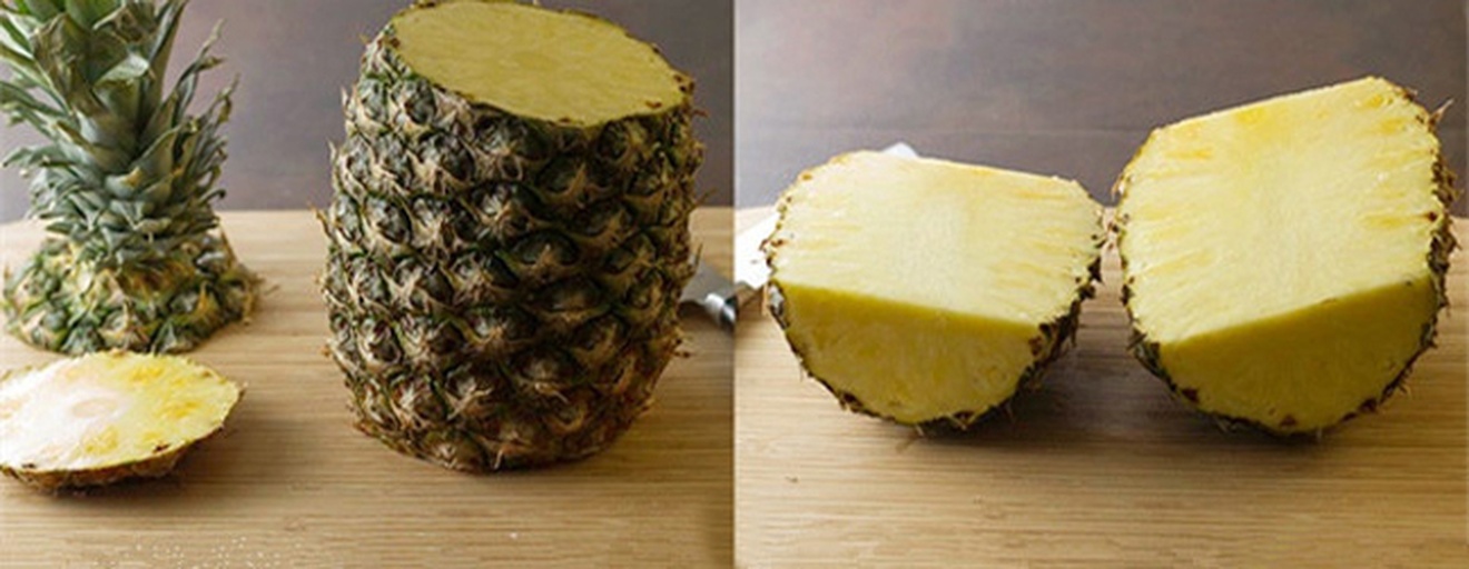 菠萝冠芽处理过程