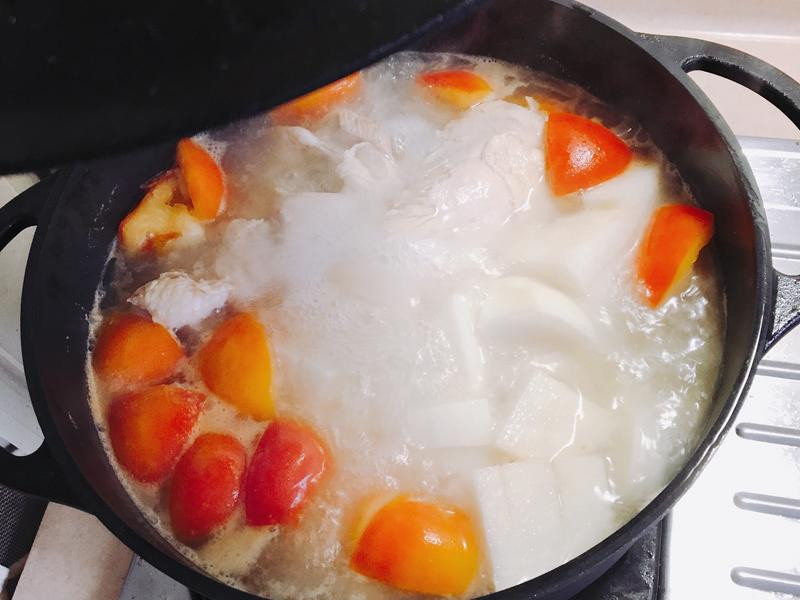 豆腐西红柿炖煮过程