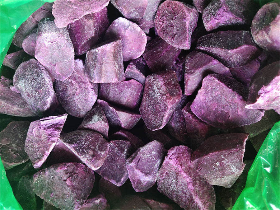 紫薯米烹饪前后状态对比