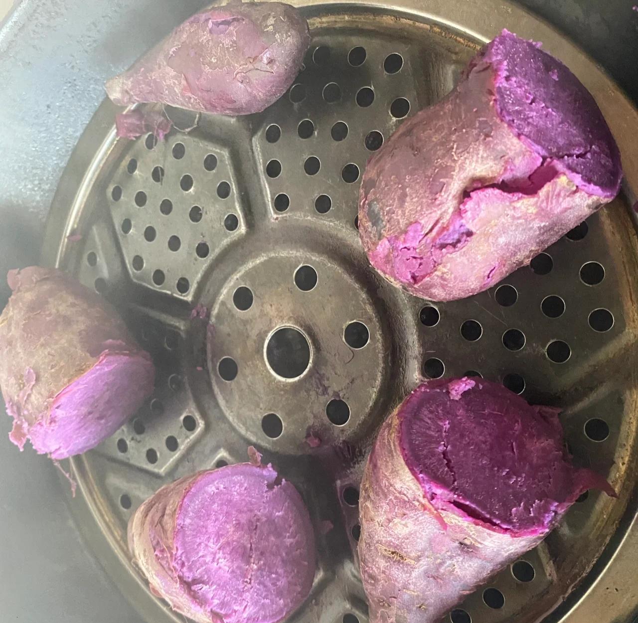紫薯蒸煮过程图