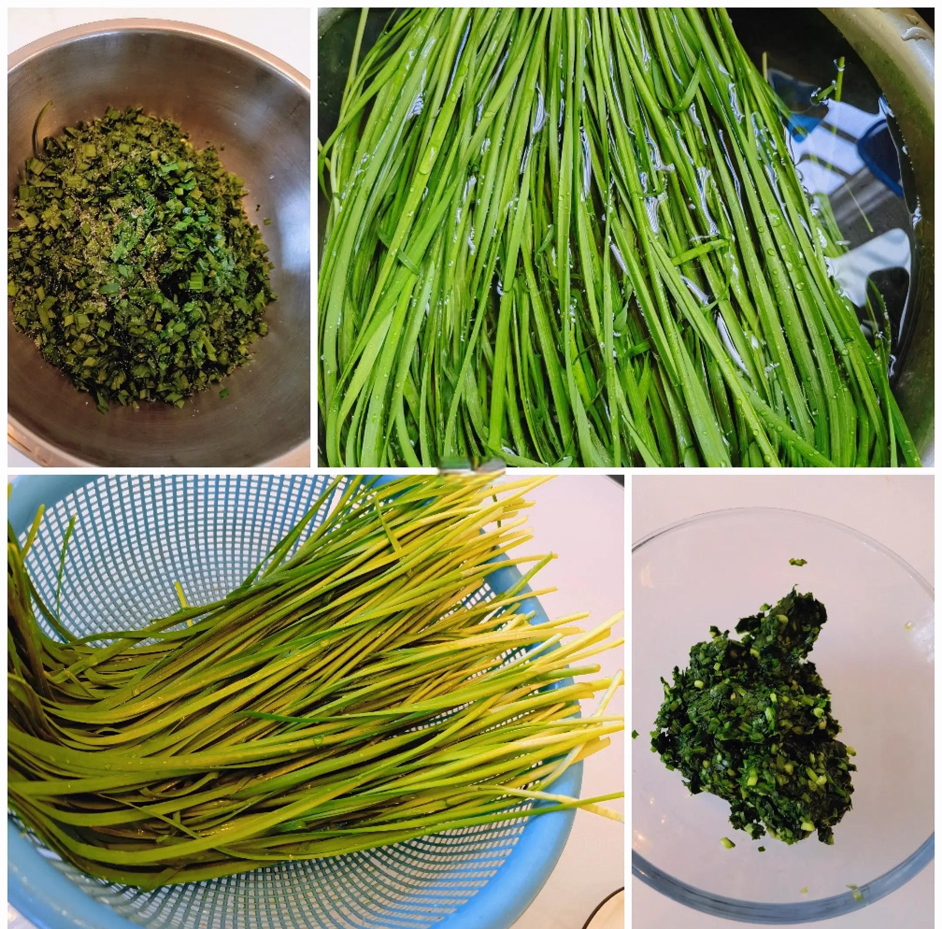 韭菜花酱制作过程