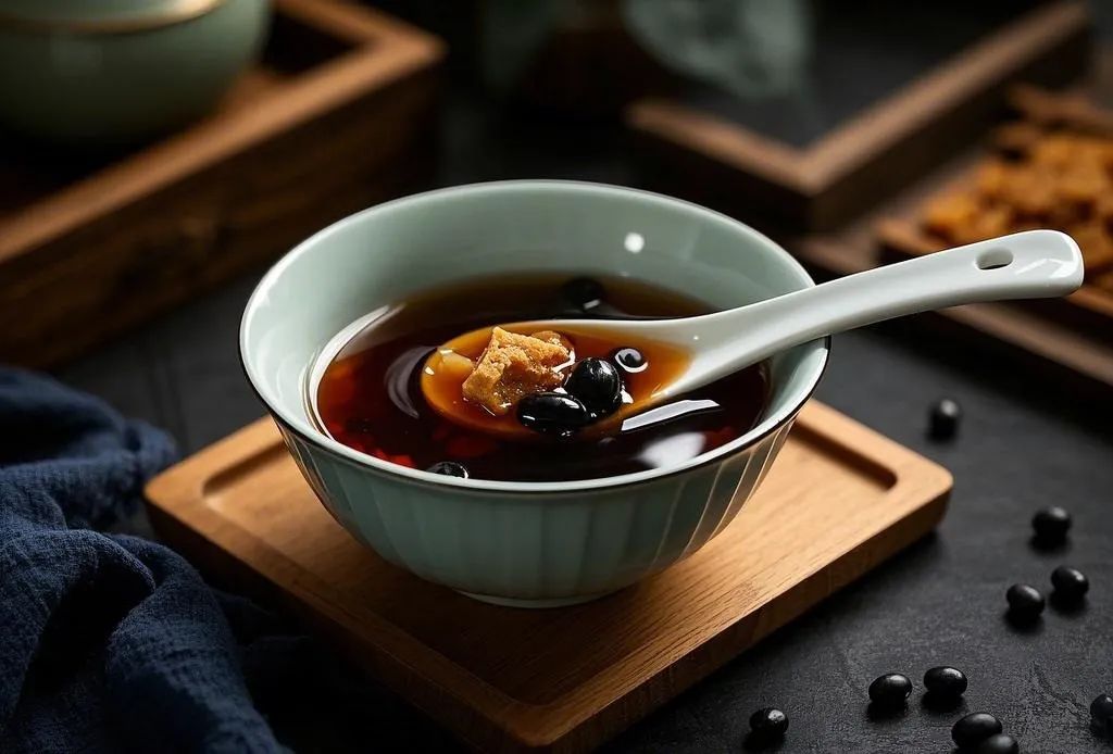 黑豆陈皮煮水熬制过程