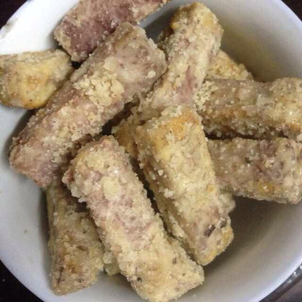 蒸熟大芋头剖面特写