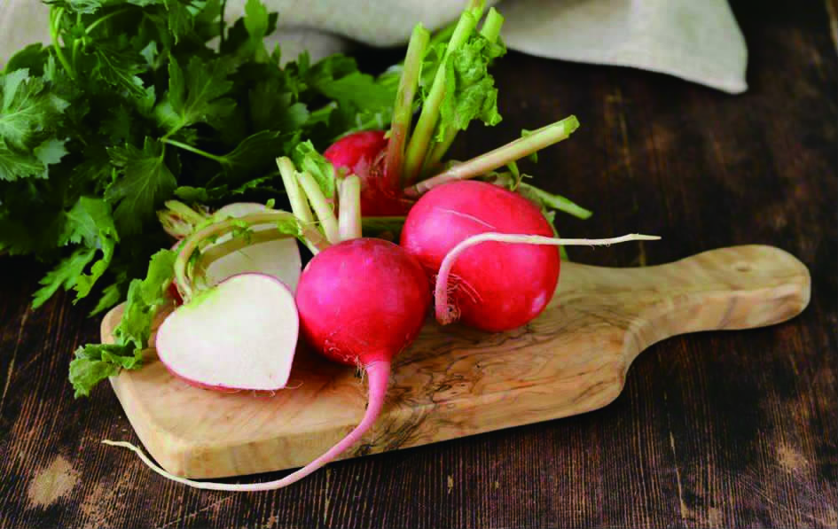 红皮萝卜与胡萝卜并列摆放的高清特写