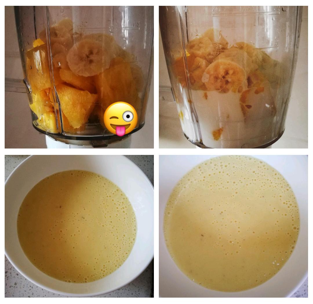 芒果制作果汁过程图