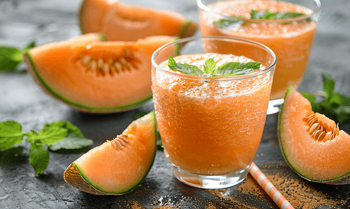 哈密瓜搭配蜂蜜柠檬汁,清新爽口 哈密瓜蘸蜂蜜柠檬汁