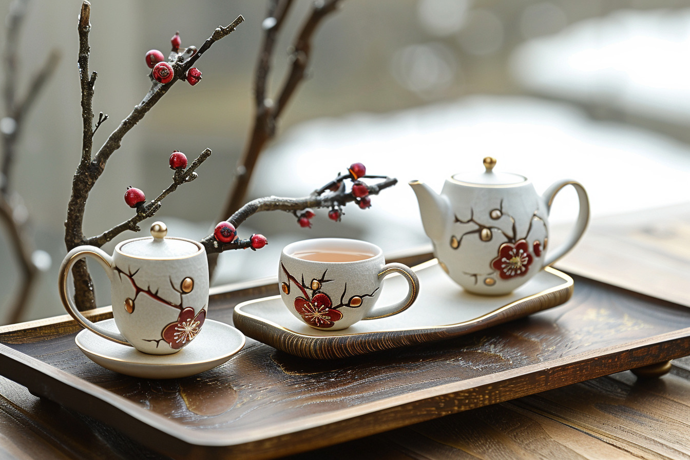 红梅果茶与梅酒的成品展示