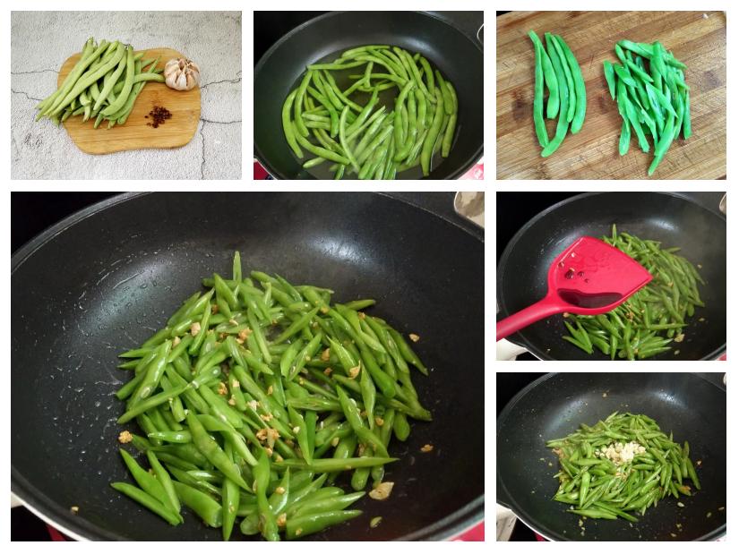 展示四季豆生长、采摘、清洗、切段、焯水、烹饪全过程的图文流程图,强调食品安全与营养保留 四季豆从田间到餐桌流程图