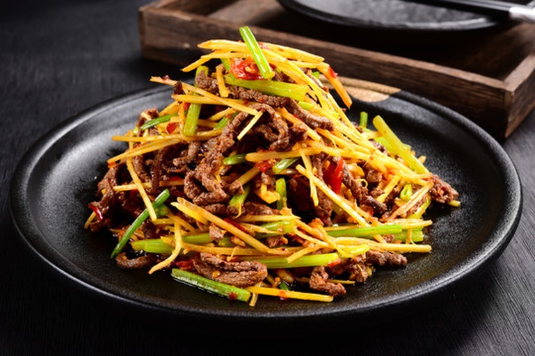 葱爆牛肉成品展示