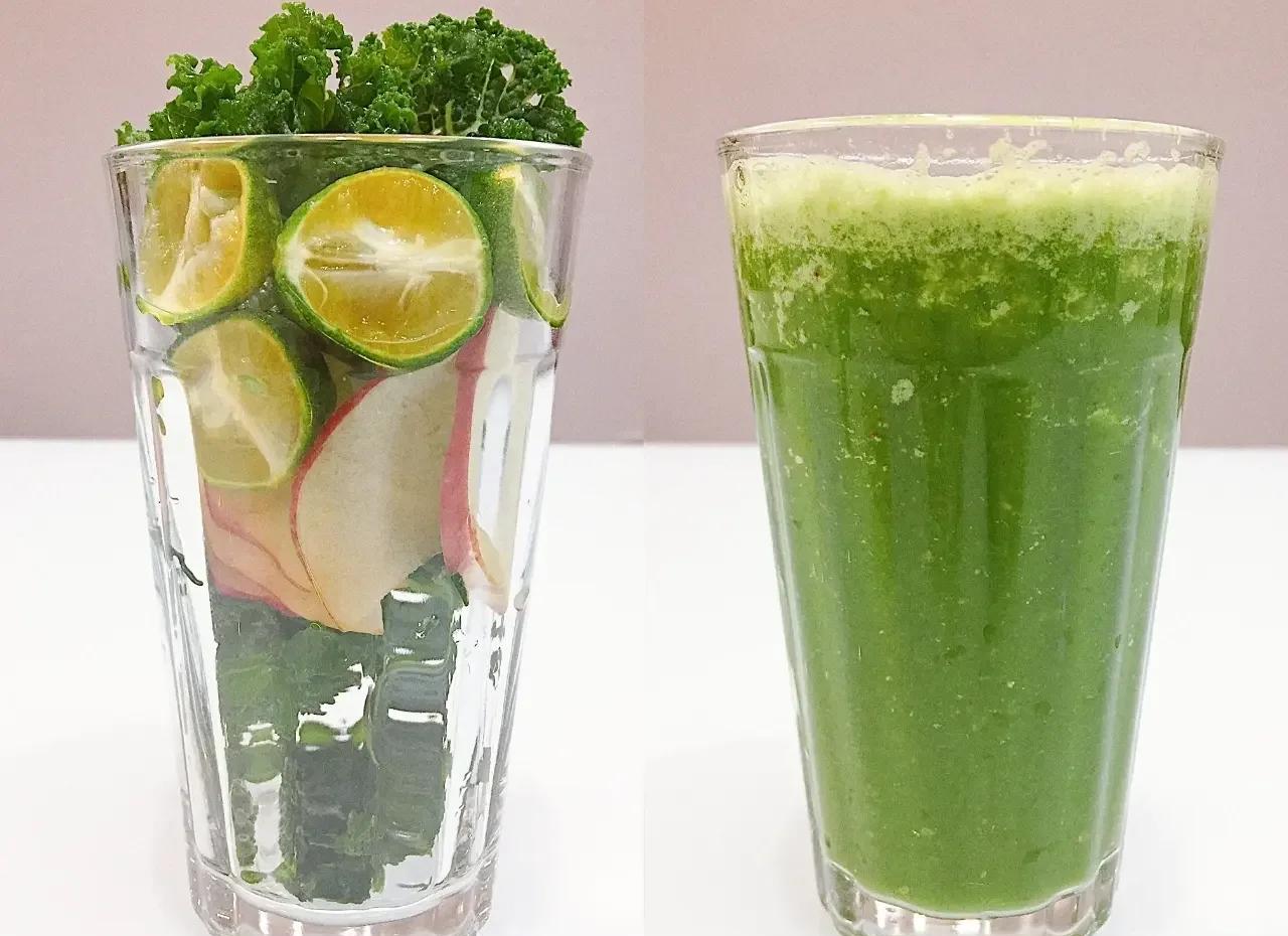 羽衣甘蓝蔬菜汁制作过程图示