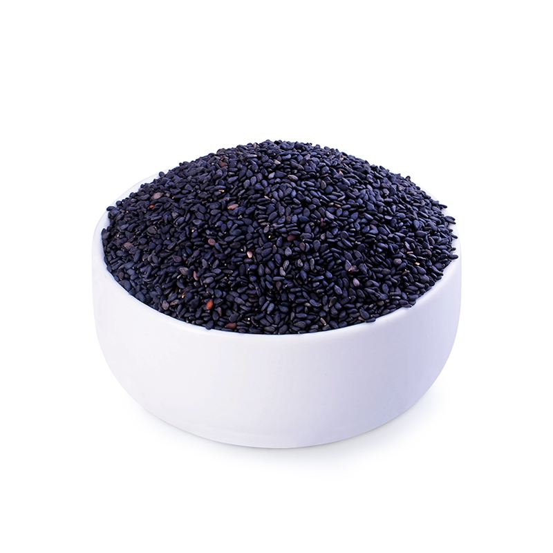 平视俯拍:左侧瓷碗盛放甜味黑芝麻糊,色泽乌黑油亮,表面浮一层琥珀色香油光晕,撒少量芝麻粒;右侧青瓷碗盛咸味糊,质地更轻盈,呈深灰褐色,表面浮细白胡椒粉与微黄山药粉颗粒,两碗间放置电子克秤显示'1.2g'和'40g'标签 甜咸双版黑芝麻糊成品对比图