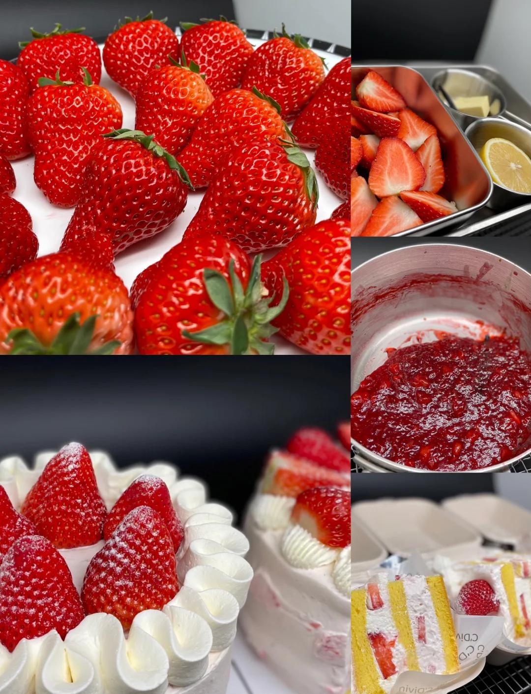 草莓切片与果酱对比图