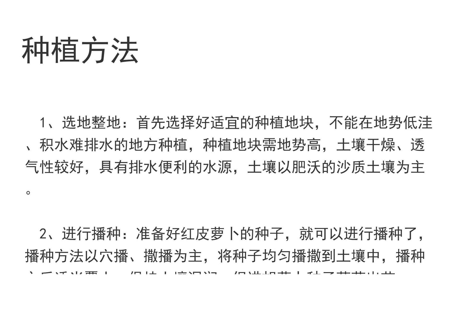 红皮萝卜整地起垄示意图