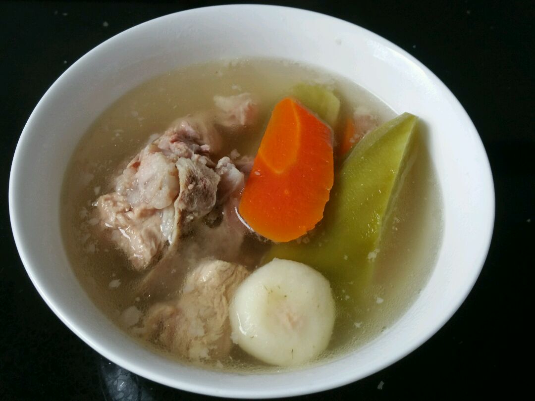 佛手瓜白萝卜瘦肉汤成品图