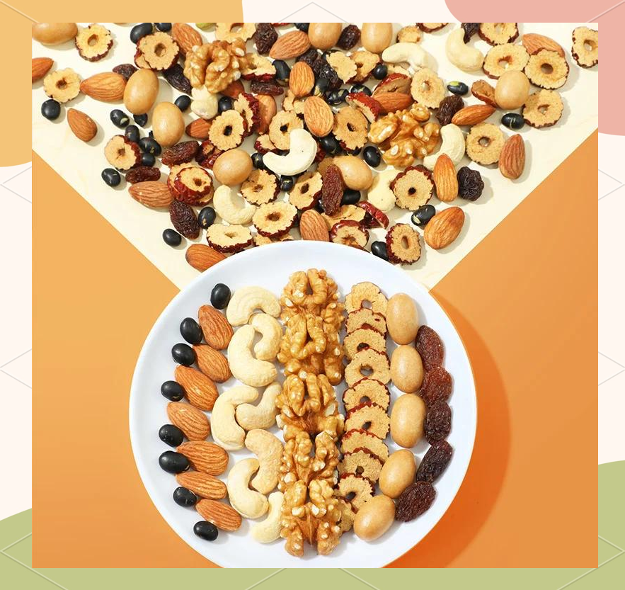 奶枣与坚果搭配图