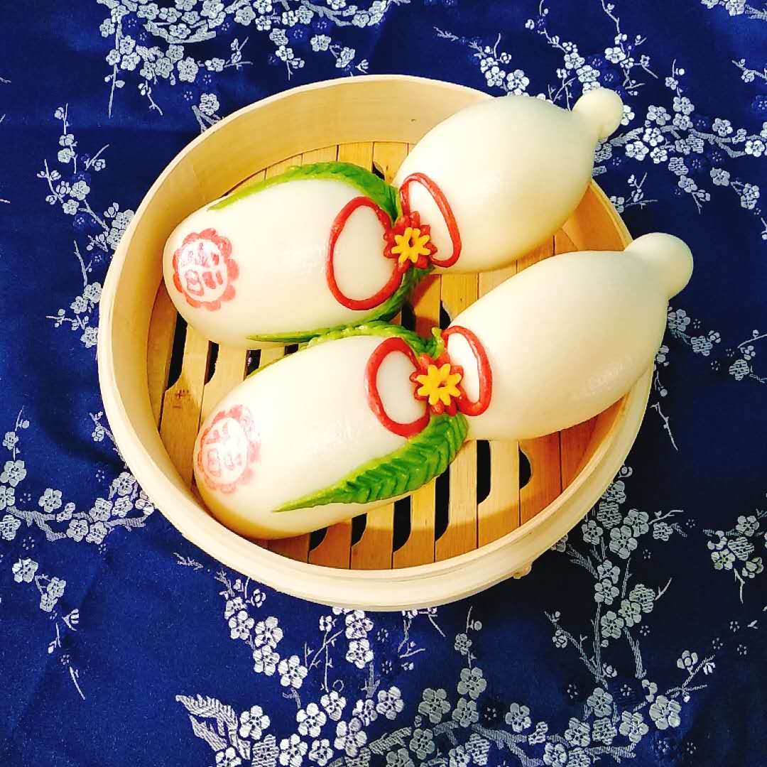 寿桃甜品创意吃法展示
