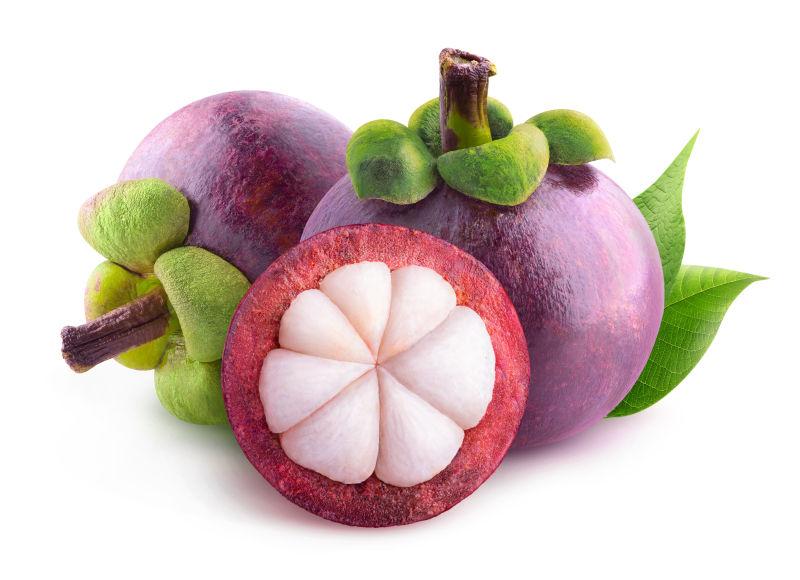 山竹完整外观与切开对比图