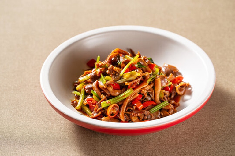 姜母猪肚炒菜图