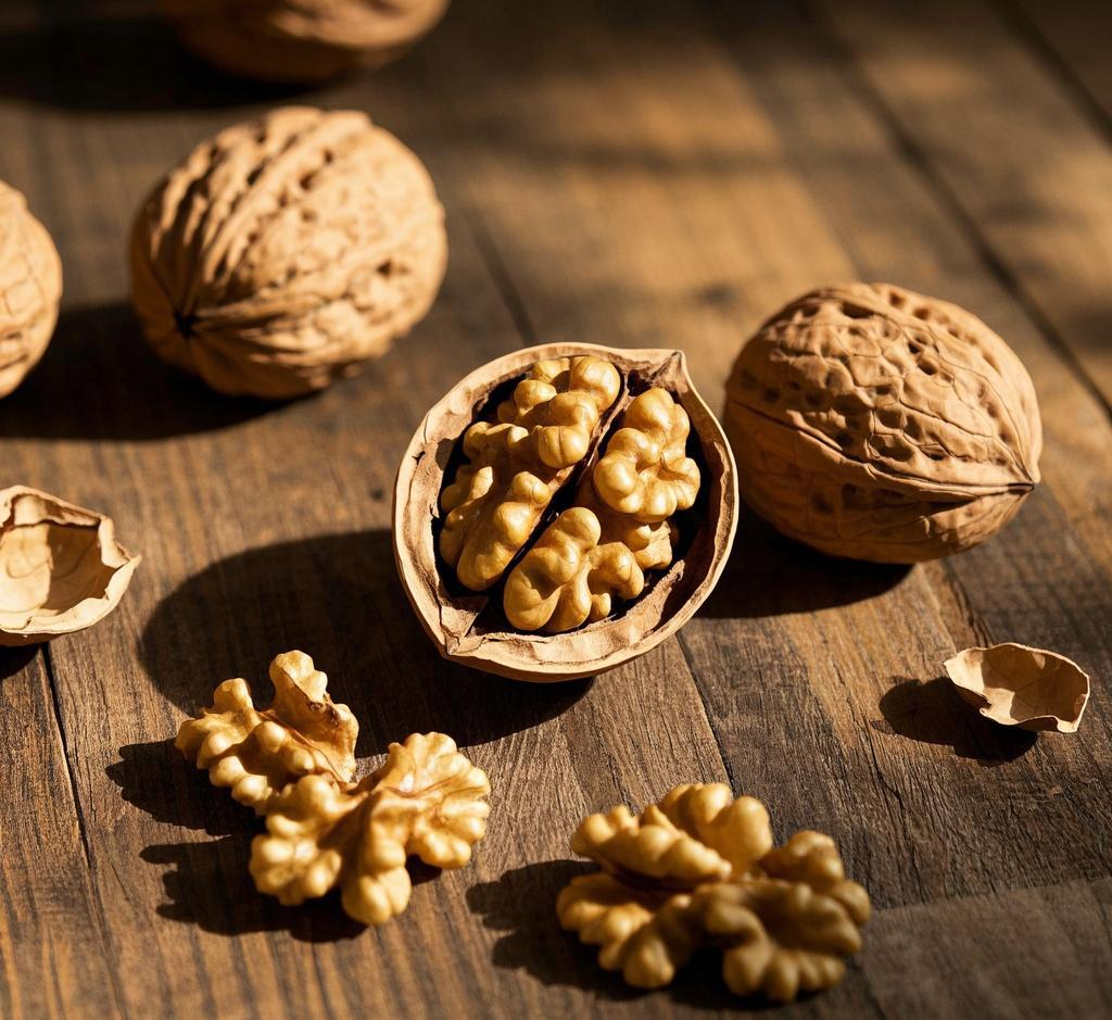 家庭享用核桃场景