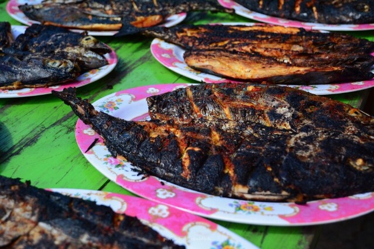炭烤八爪鱼特写