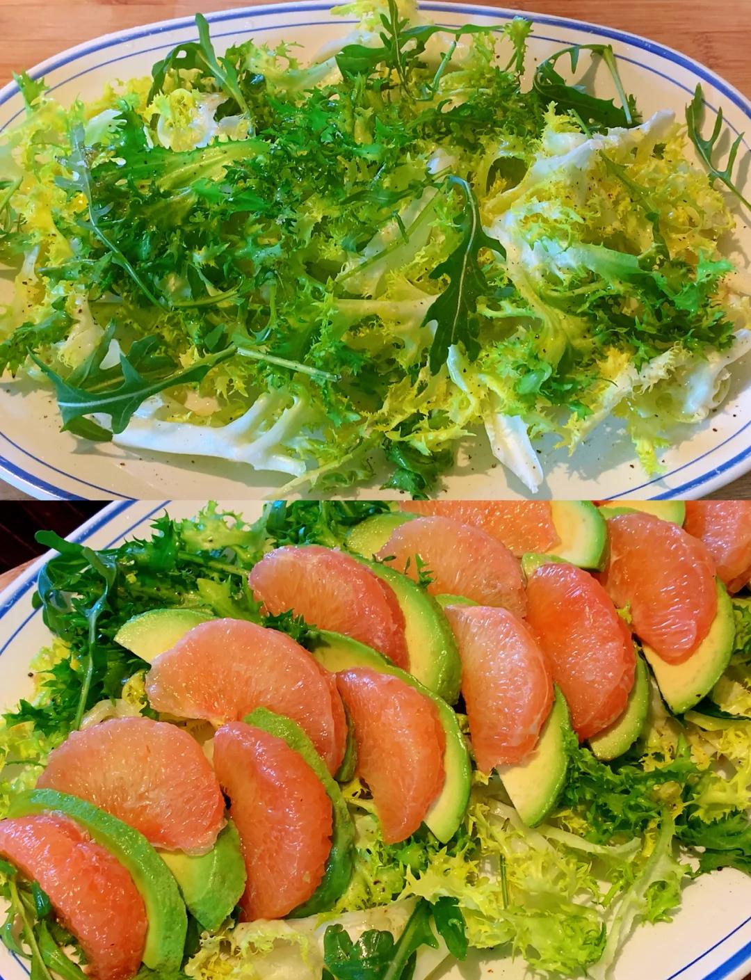 葡萄柚绿沙拉制作示意图