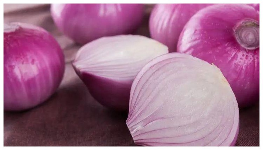 红皮洋葱切面特写