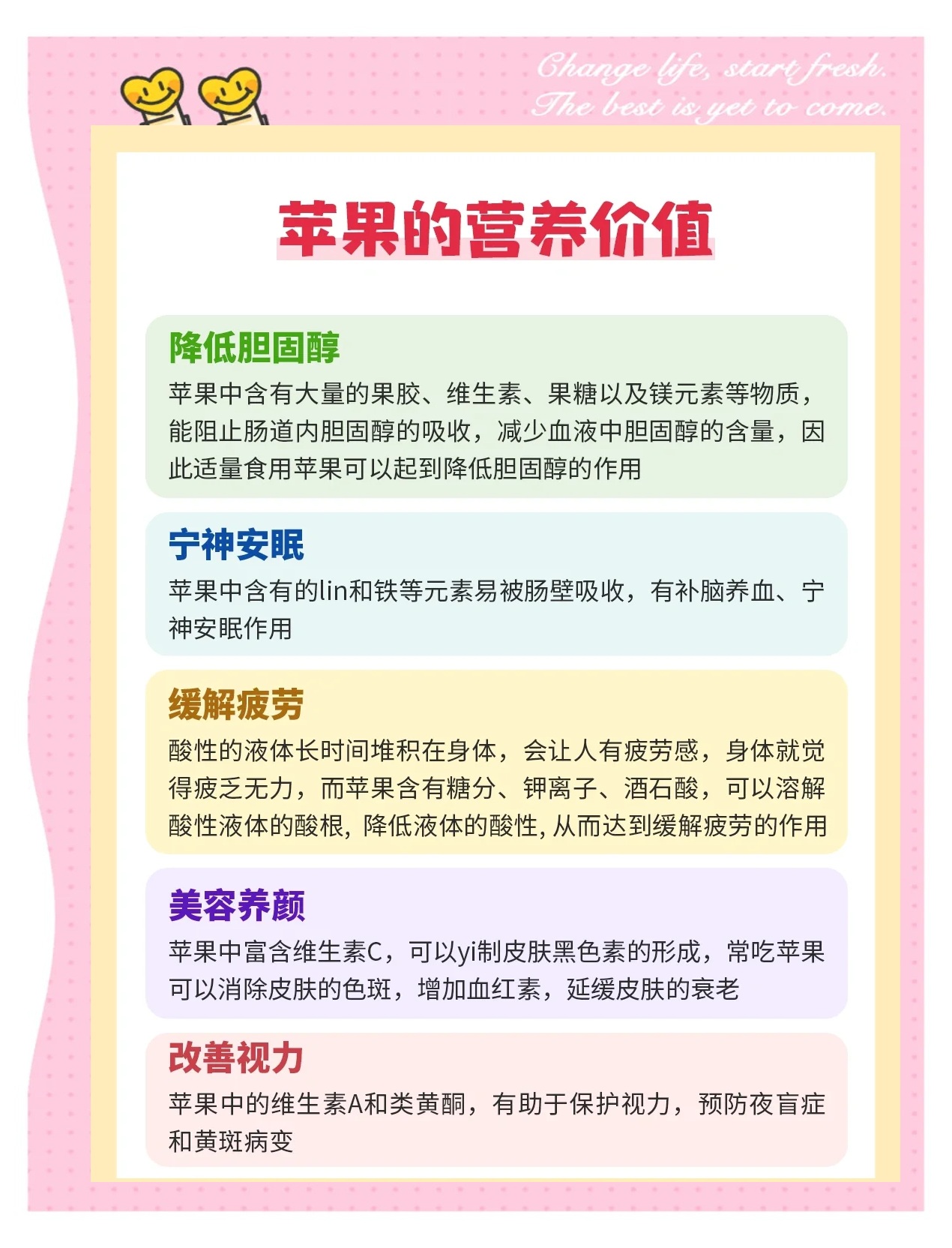 苹果营养成分图展示苹果富含维生素C、膳食纤维和多酚类物质 苹果营养成分图