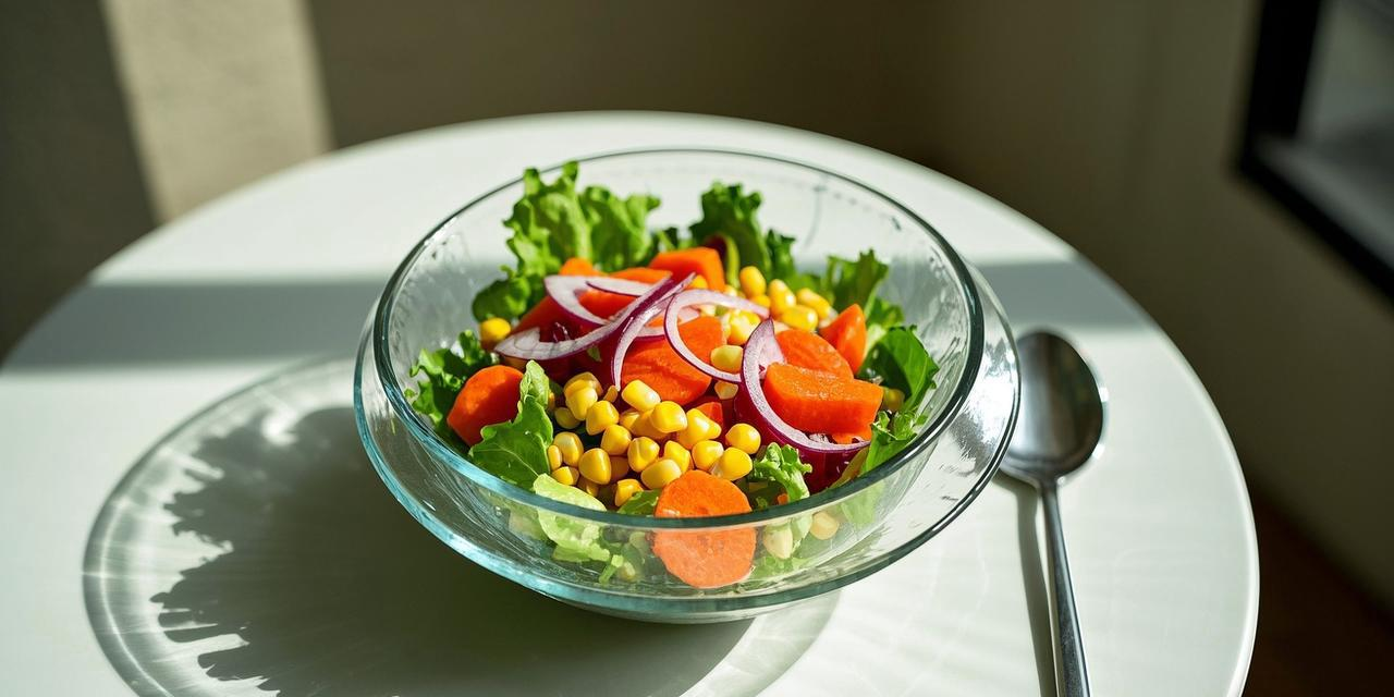 家庭厨房中处理散叶生菜的场景