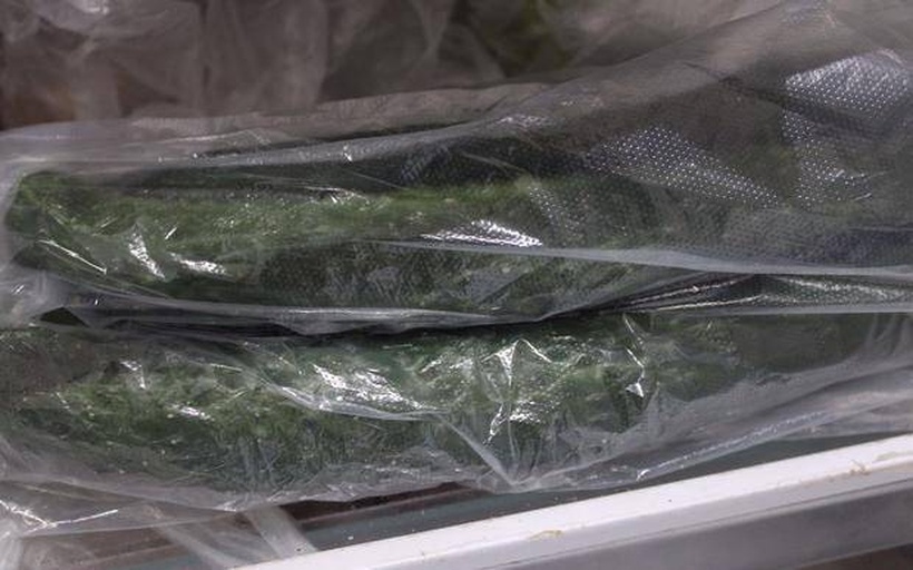 家庭冰箱中正确储存黄瓜的方式示意图