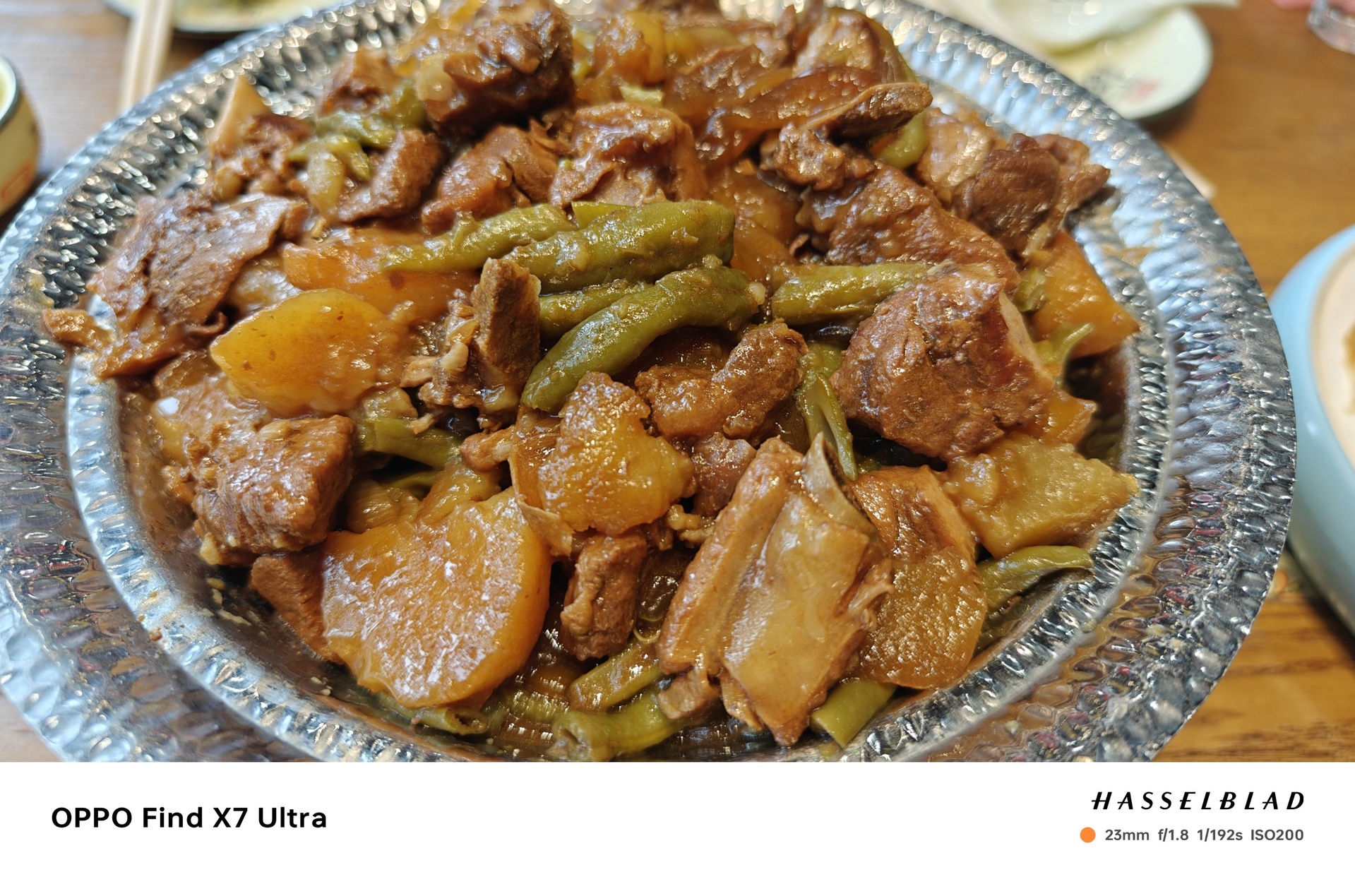 炖豆角成品特写