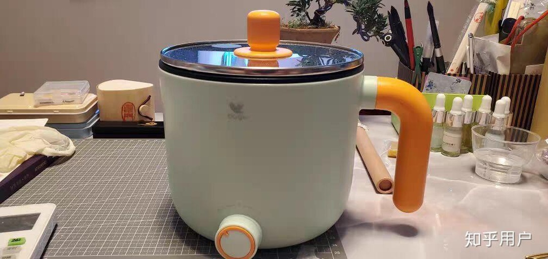 电饭煲中正在焖煮的姬松茸焖饭