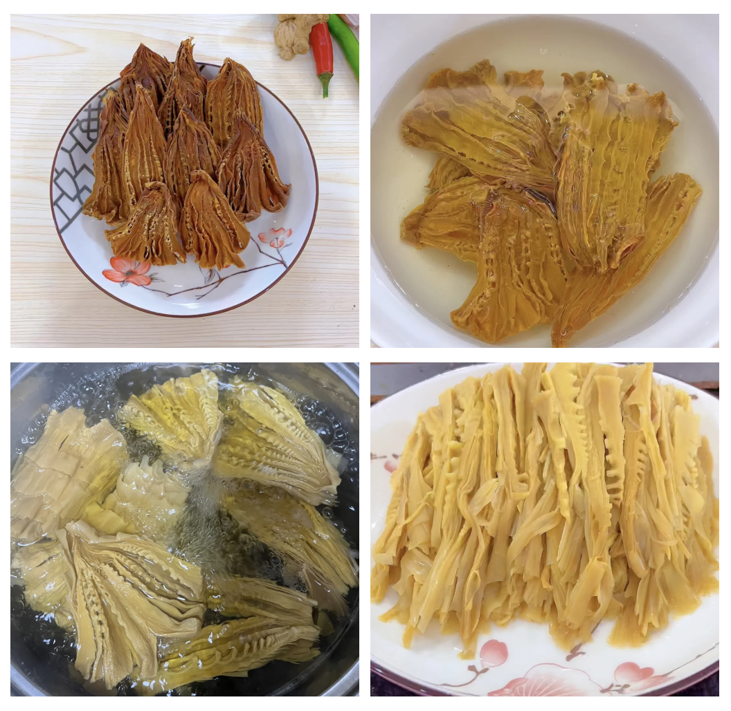 干竹笋泡发处理全过程