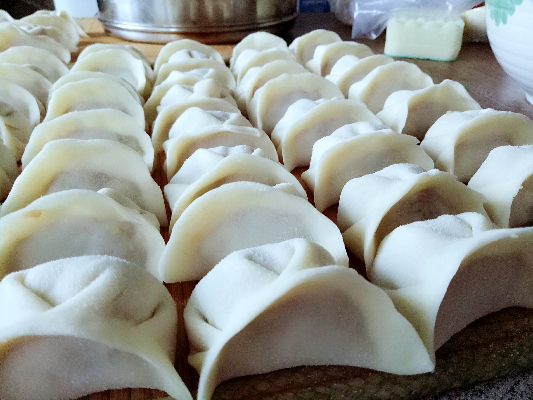山芹饺子制作过程