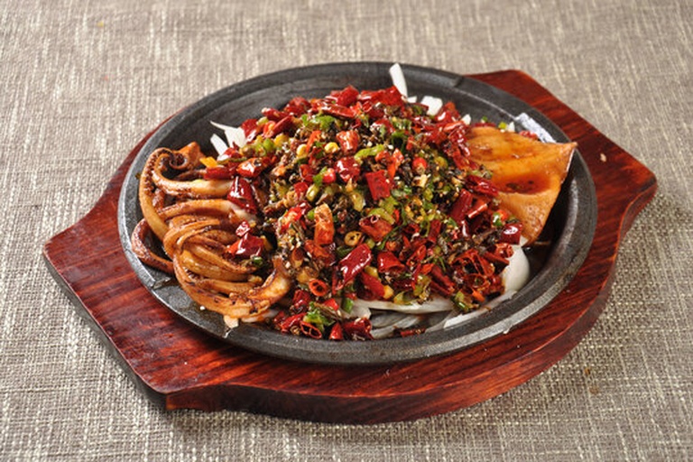 带籽鱿鱼仔成品菜肴