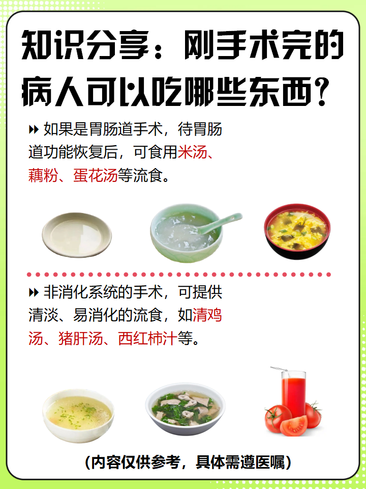 术后营养食谱示例图