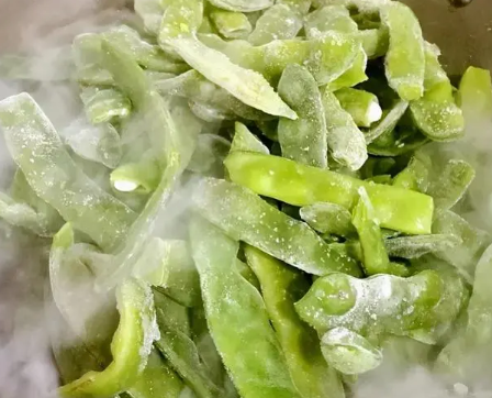 四季豆冷冻前后对比图