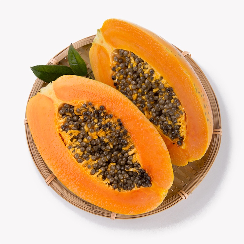 木瓜与称重对比图