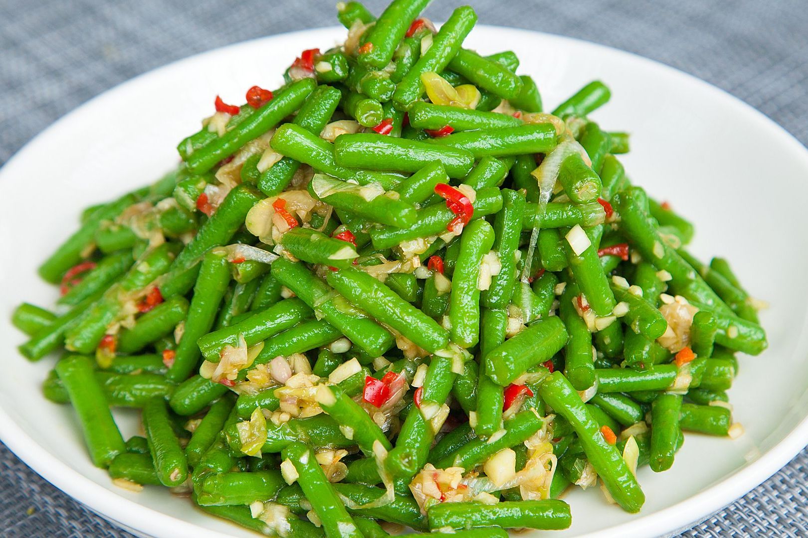 四季豆与刀豆烹饪成品对比图