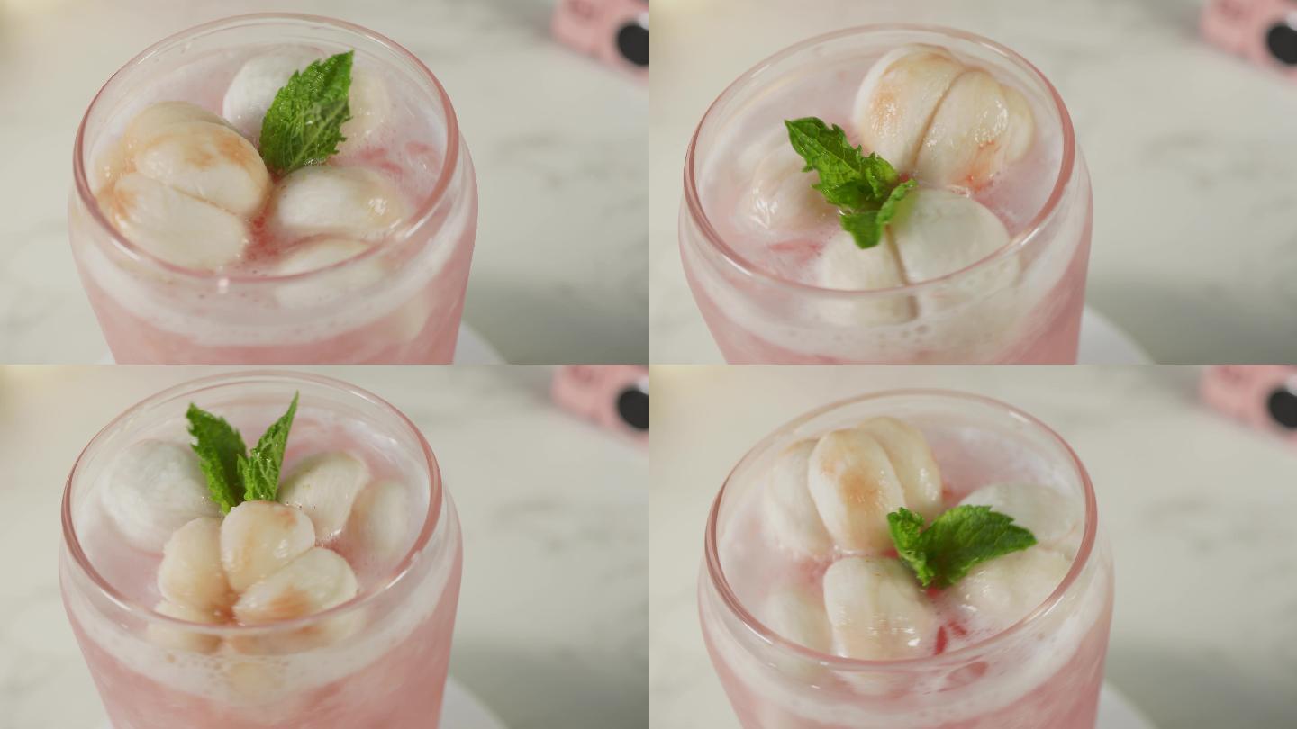 荔枝气泡饮特写