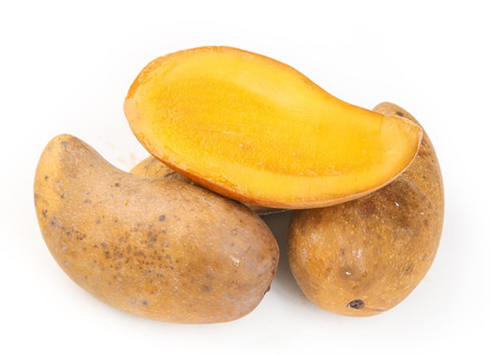 单个芒果切开示意图