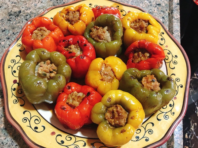 圆椒酿饭成品图