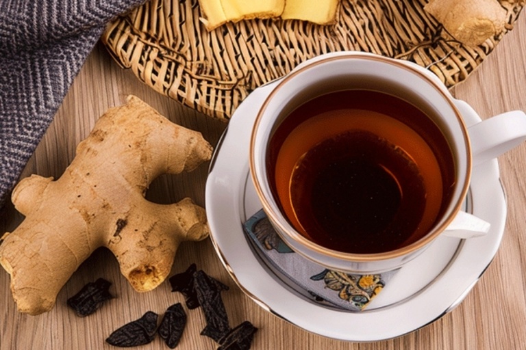 手工煮制姜茶过程图