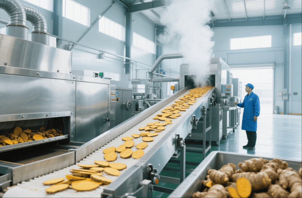 现代化姜粉加工厂内部场景