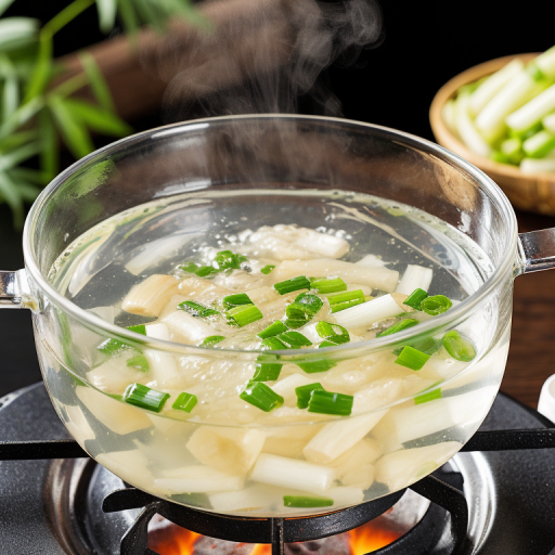 厨房中小葱作为调味品使用的场景