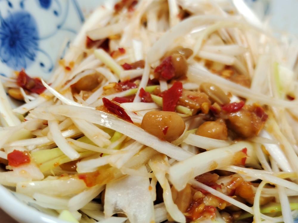 东南亚风味凉拌青木瓜丝成品图